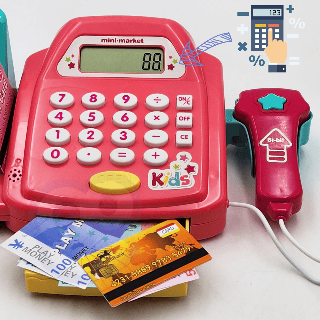 WOOPIE Kasos aparatas su lentyna ir aksesuarais rožinis