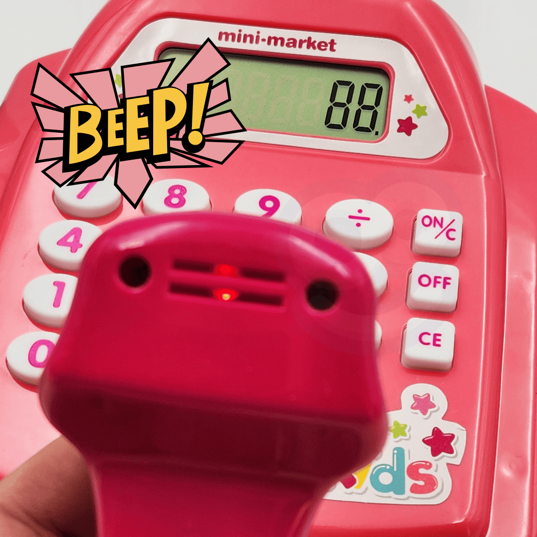 WOOPIE Kasos aparatas su lentyna ir aksesuarais rožinis