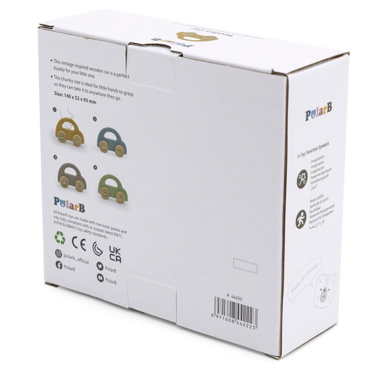 VIGA PolarB Medinis stumdomas automobilis geltonos spalvos