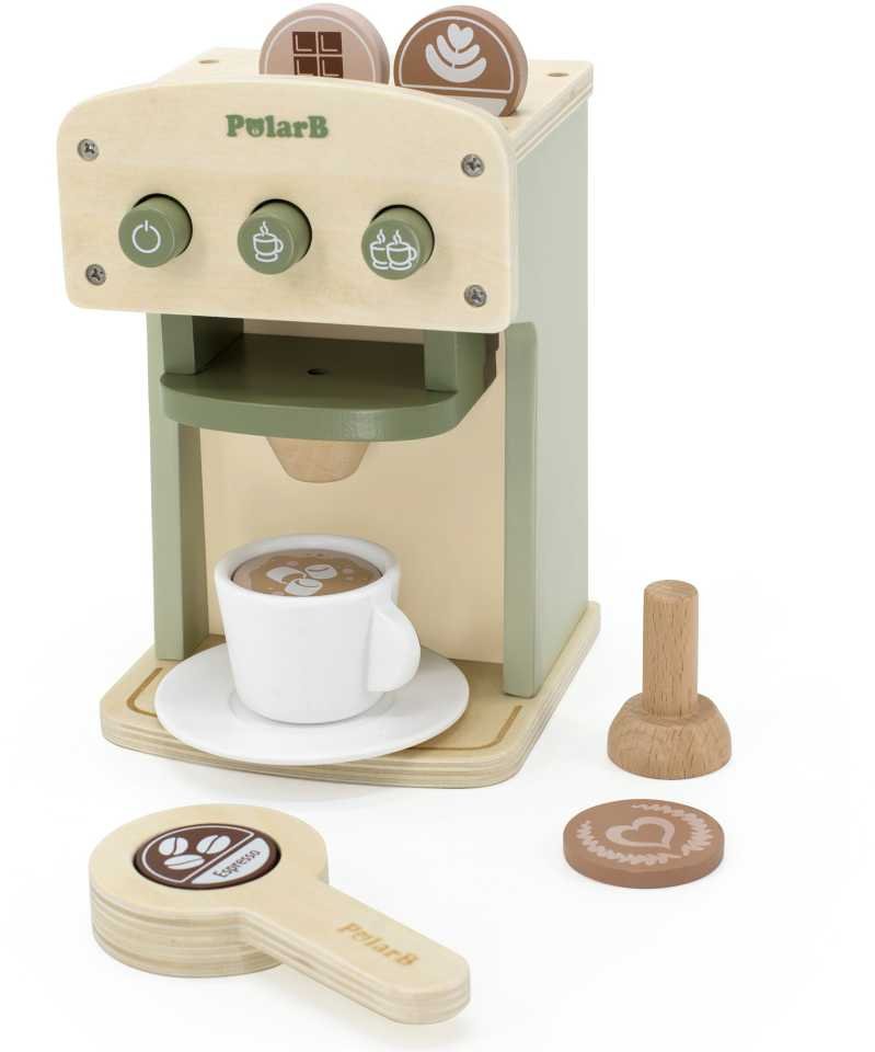 Viga Toys Medinis kavos virimo aparatas žalias + priedai