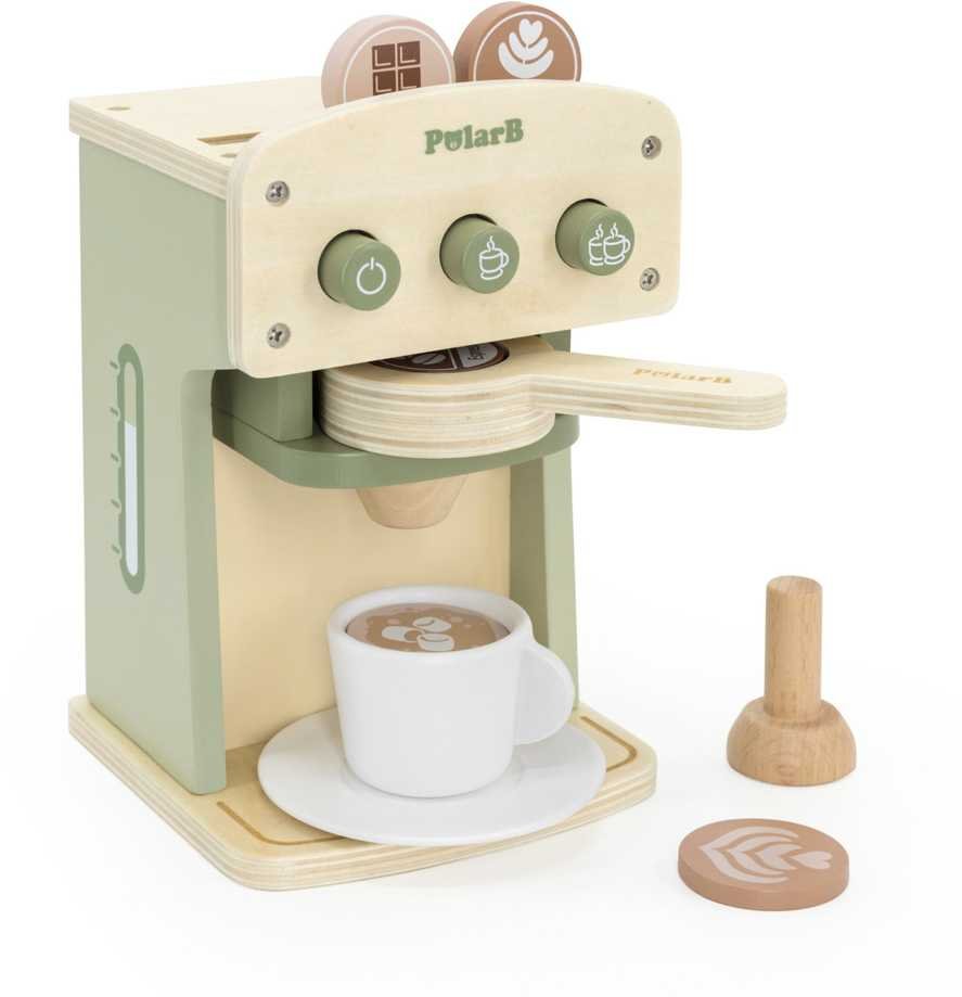 Viga Toys Medinis kavos virimo aparatas žalias + priedai