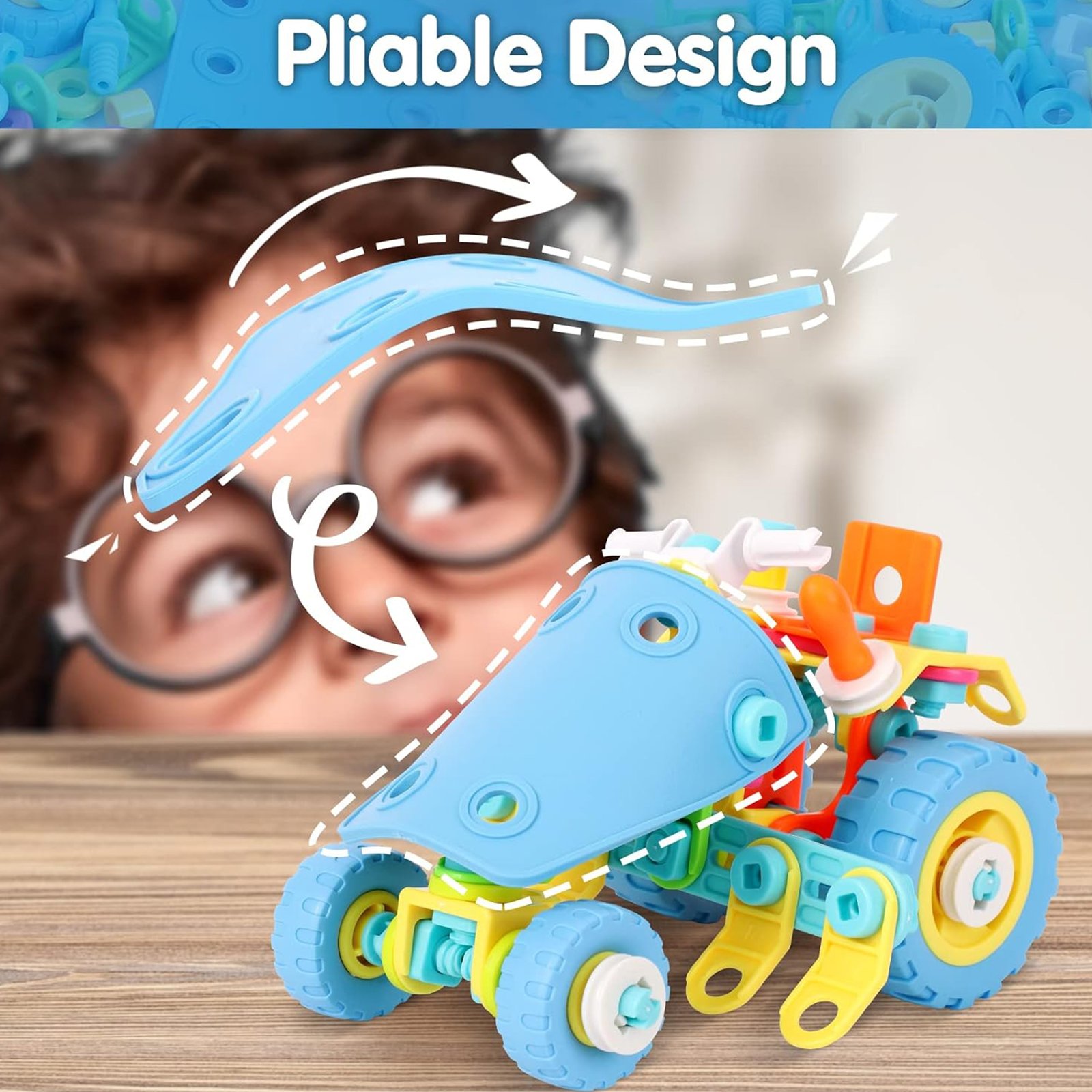 WOOPIE 6 in 1 STEM statybinės kaladėlės transporto priemonės rinkinys