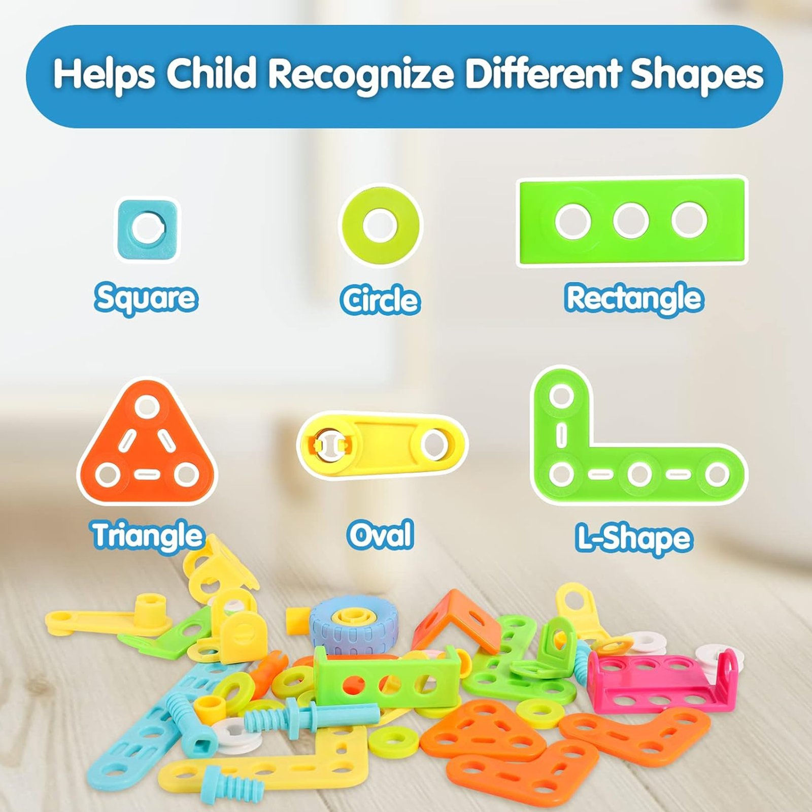 WOOPIE 6 in 1 STEM statybinės kaladėlės transporto priemonės rinkinys